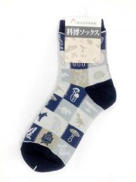 科博スタンプアートソックス　ブルー